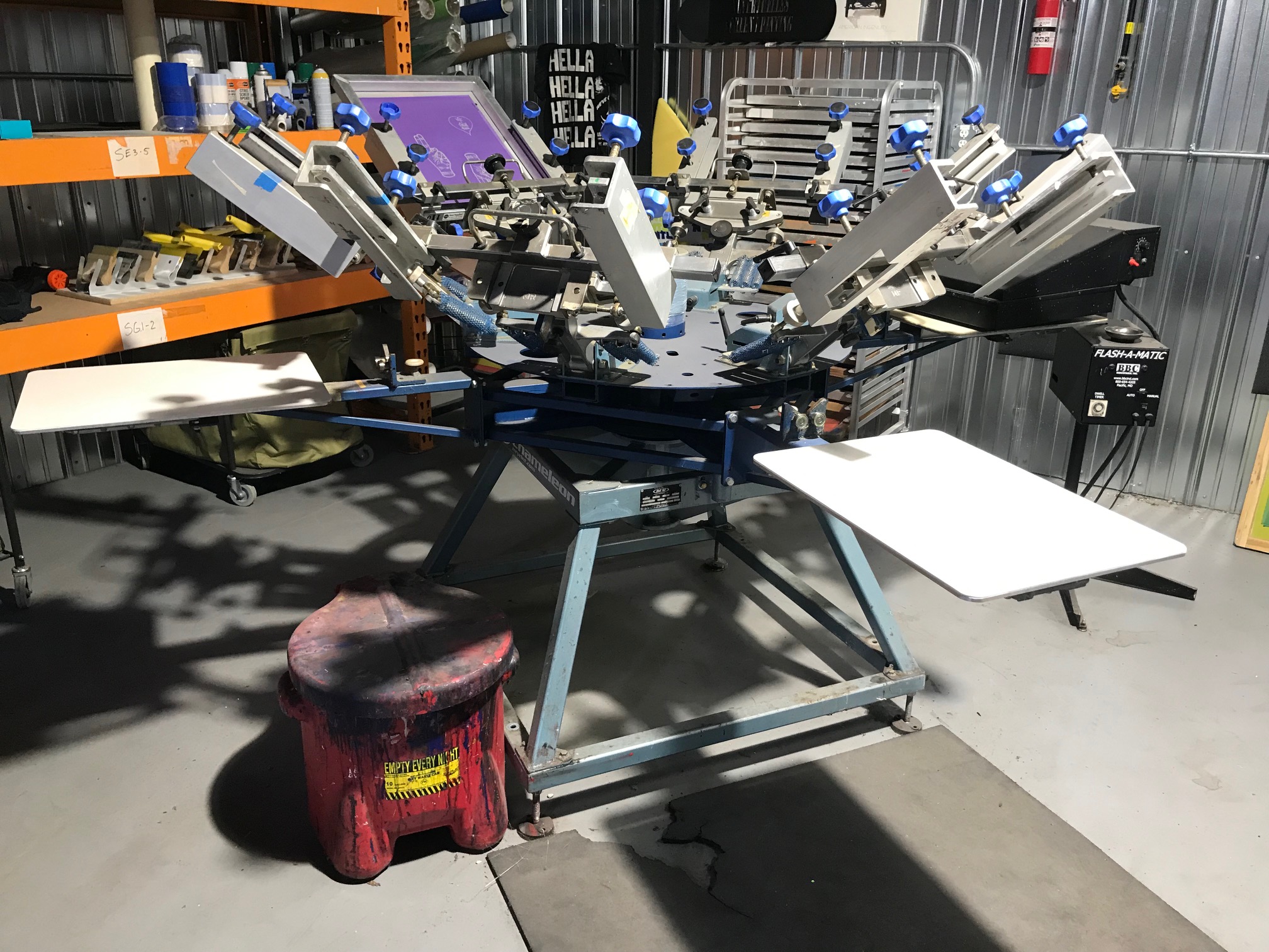 M&R Chameleon printing press 6 color 4 station