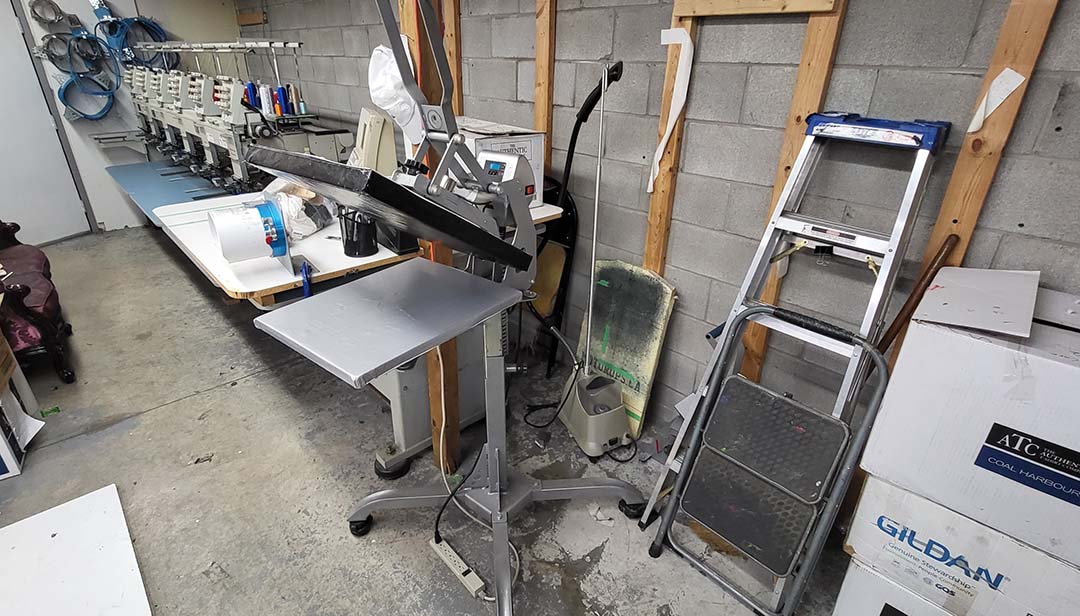 Screen printing/embroidery shop for sale
