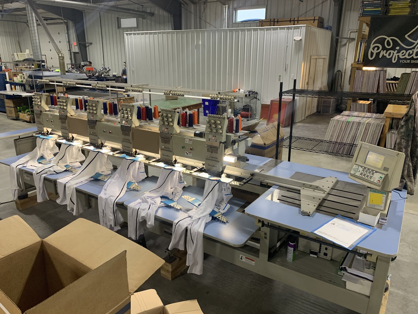 6 HEAD 9 NEEDLE Barudan Multihead Embroidery Machine NY Series Model