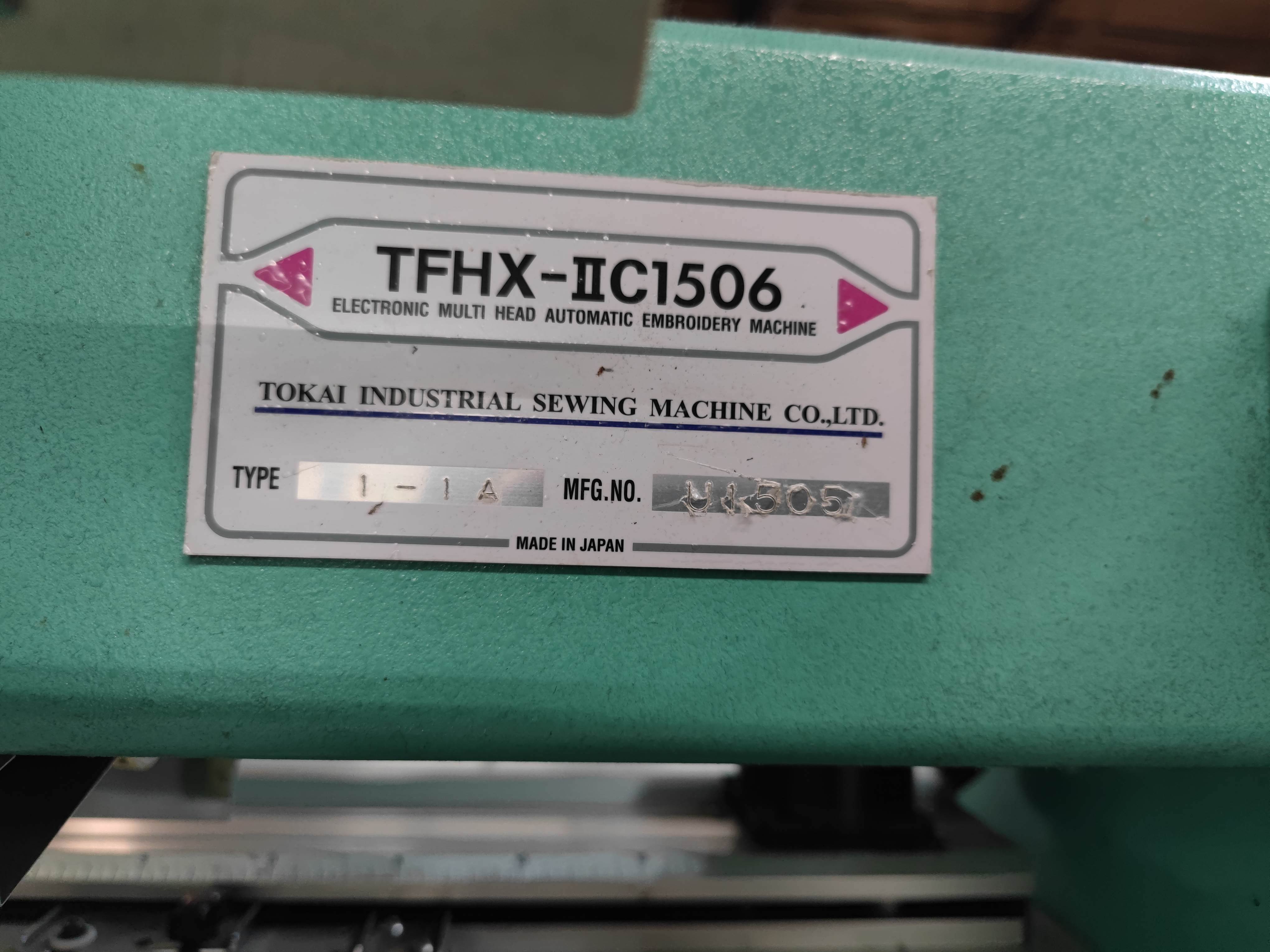 used Tajima 15 needles, 6 head machine