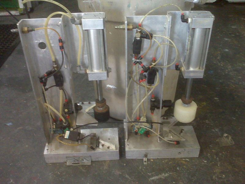 Pneumatic lid closing machines