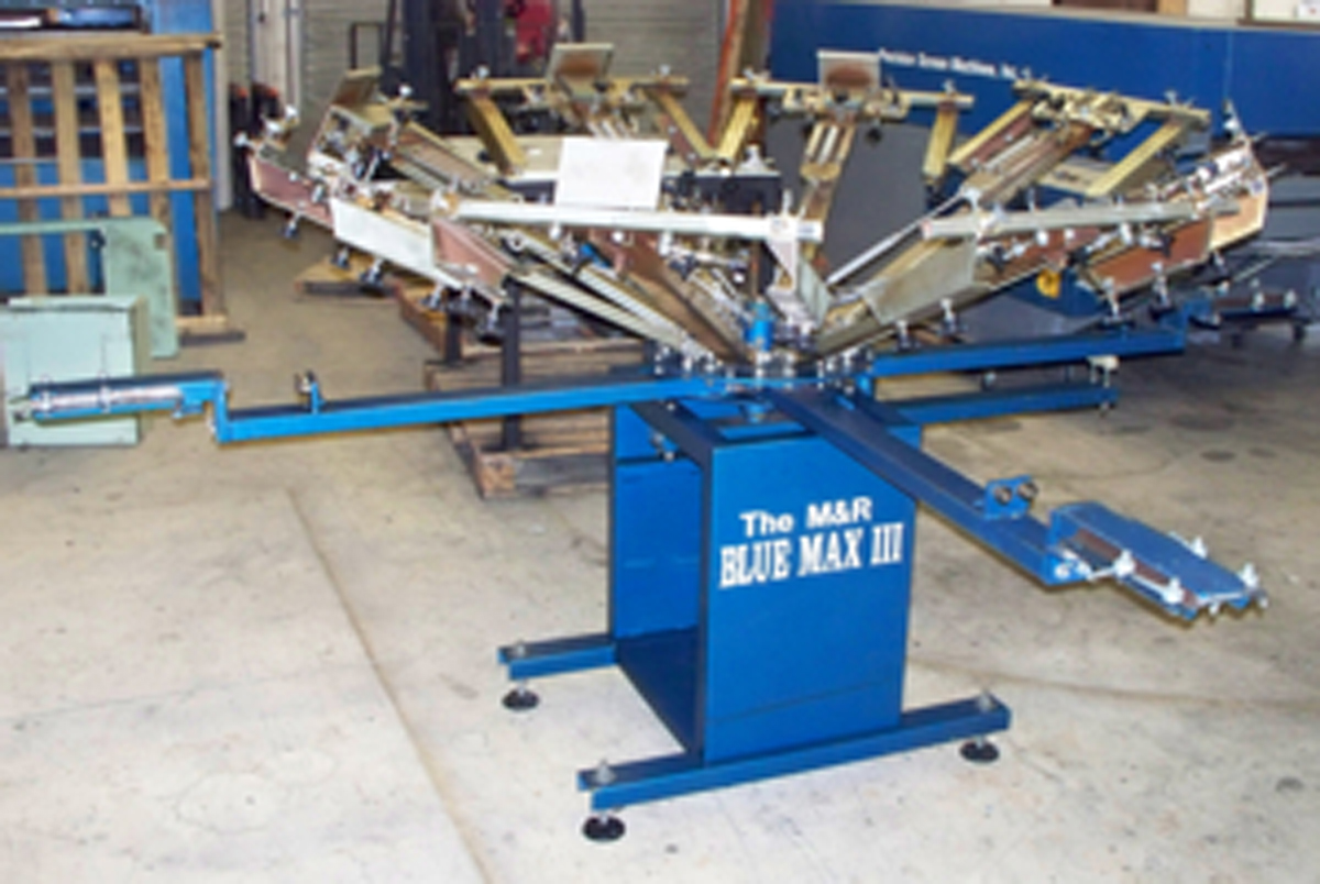 M&R Blue Max III, 6 color 4 Station manual presses.