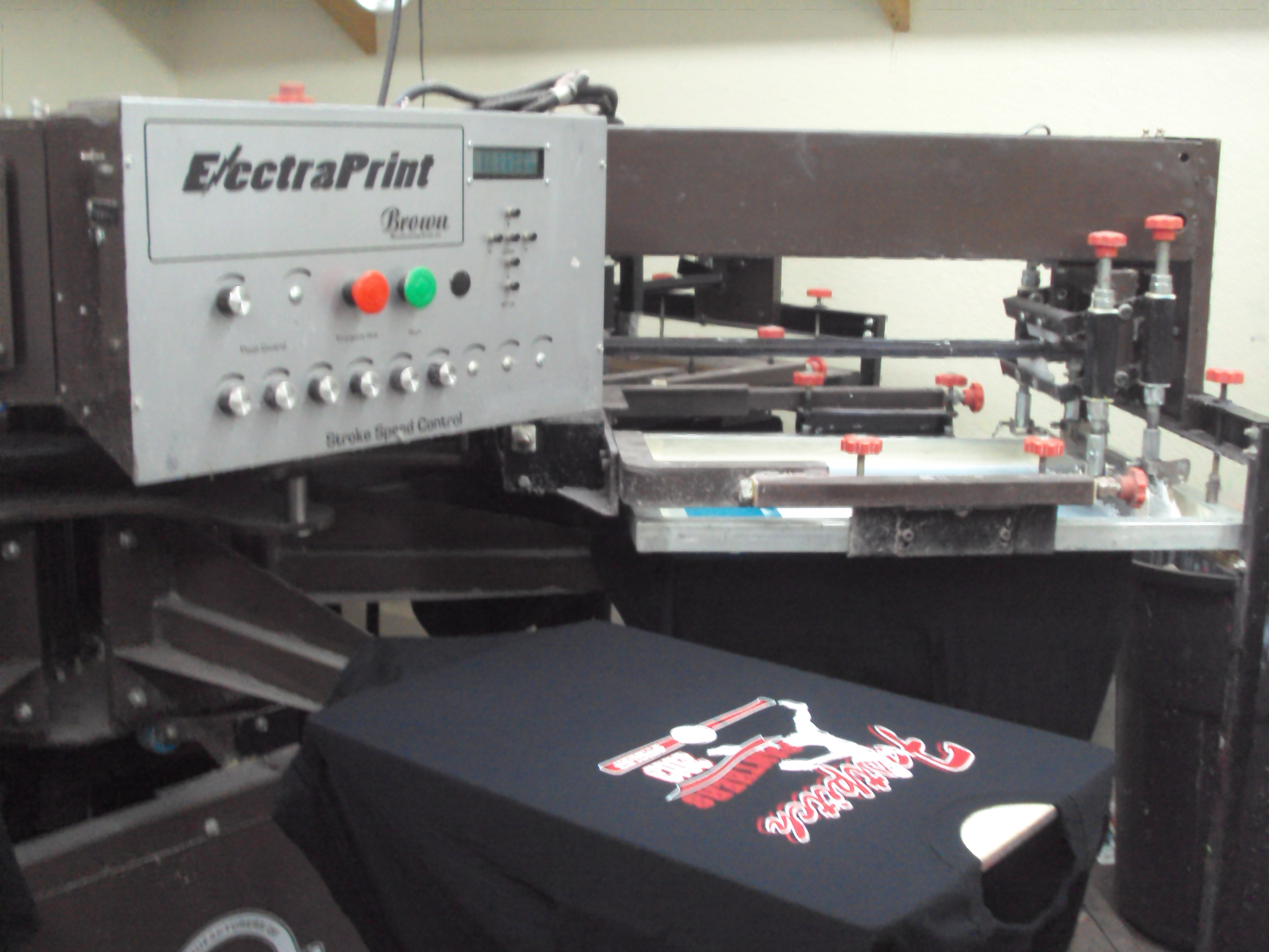 Brown Electra Print Semi-Automatic 6 Color/8 Station Screen Print Press