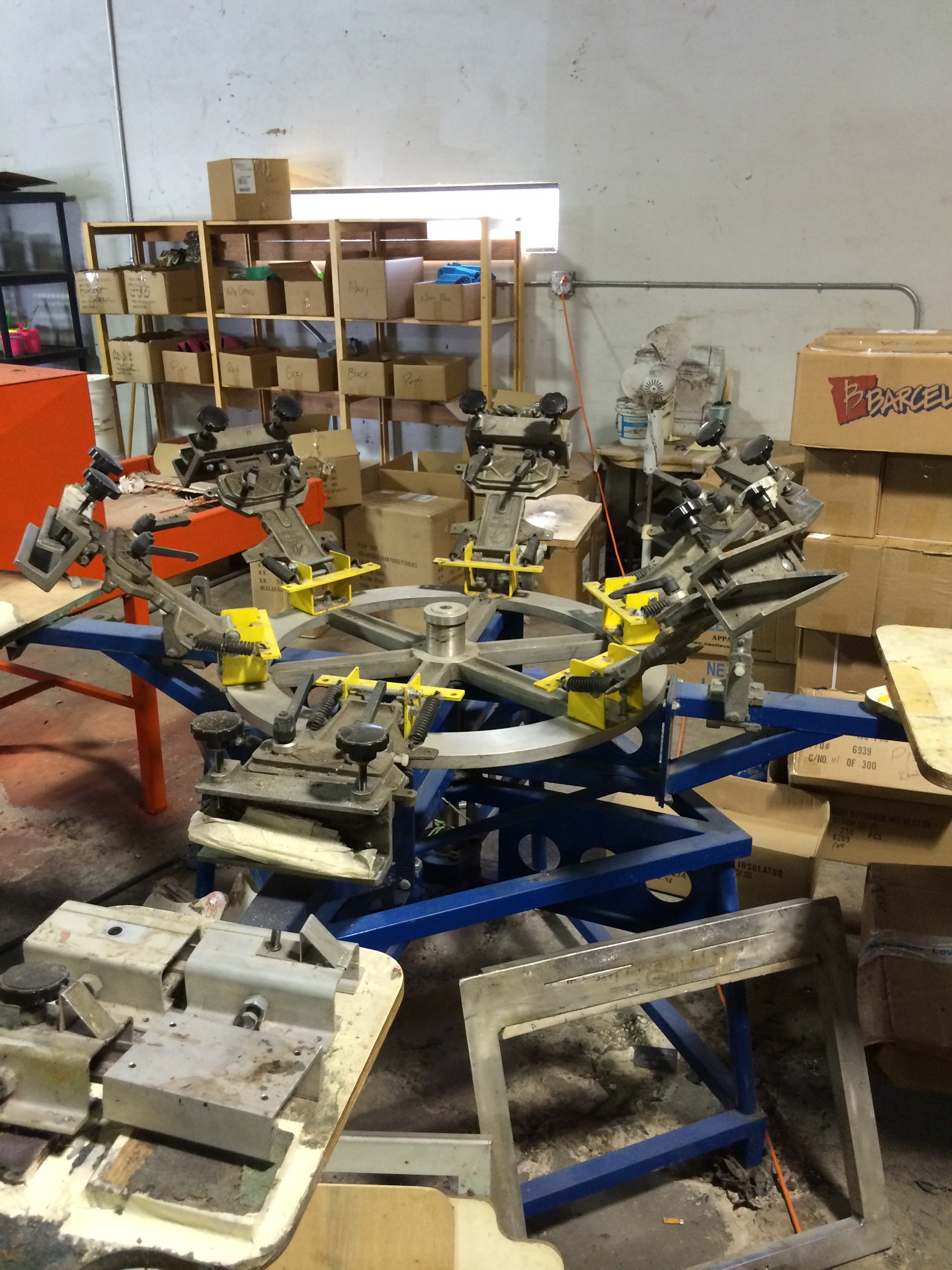 Manual screen print shop
