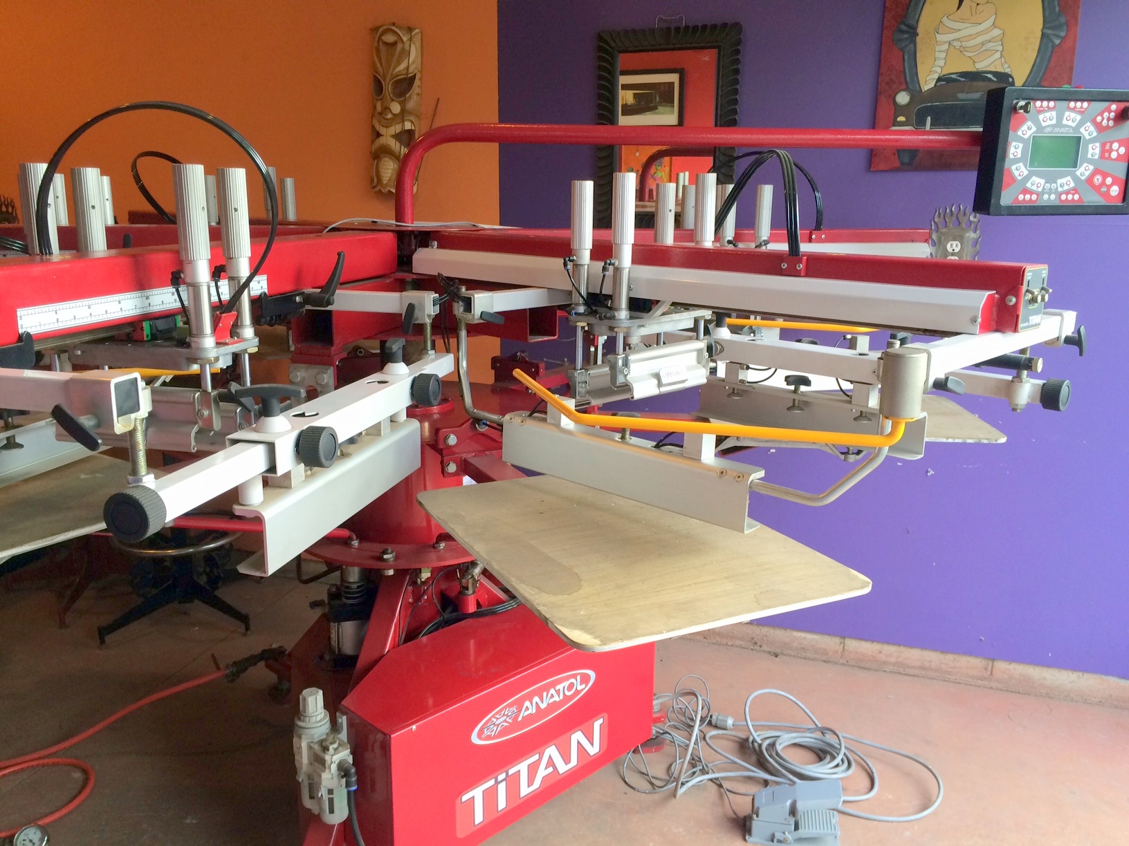 6 color automatic screen printing machine