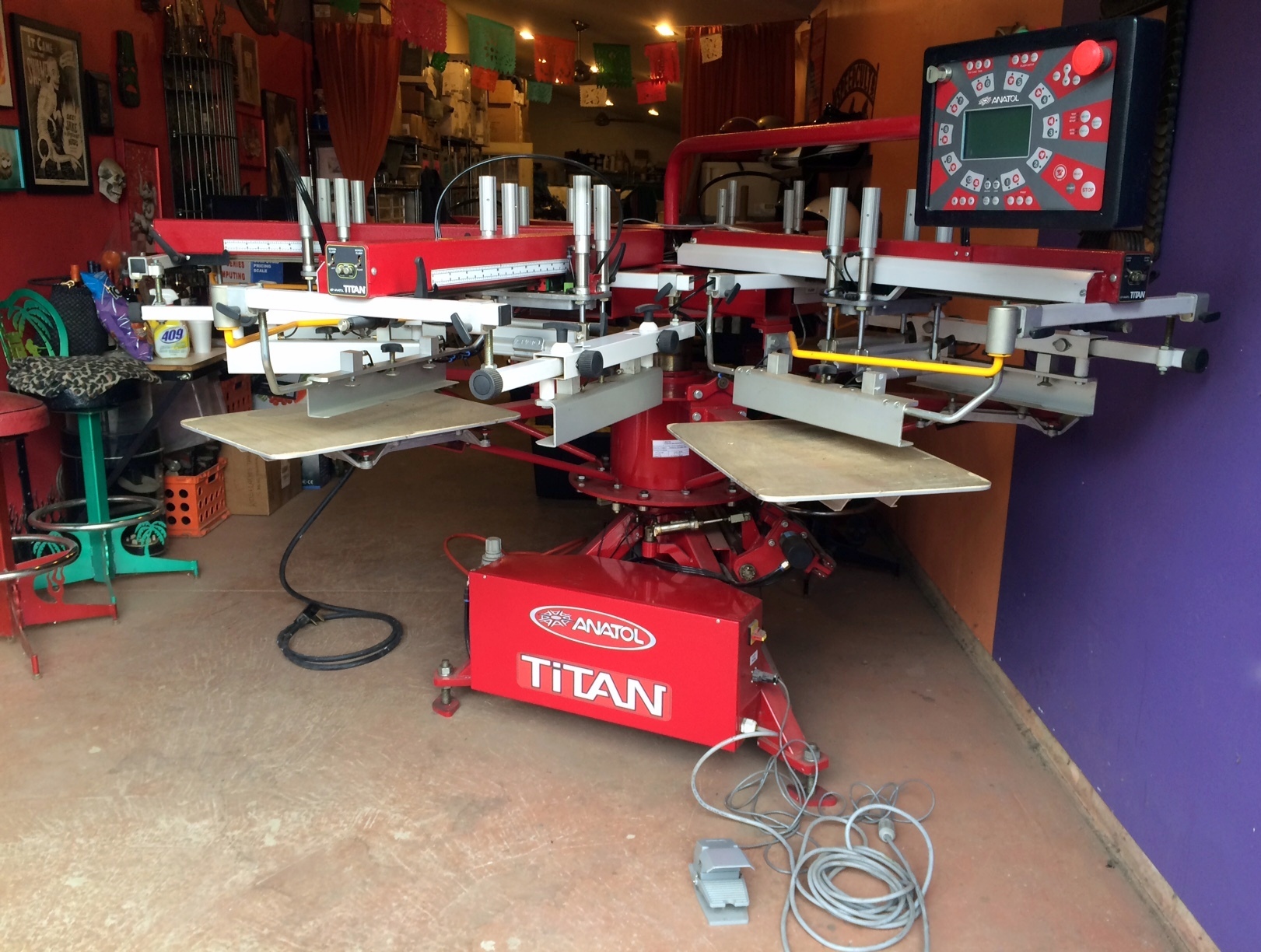 6 color automatic screen printing machine