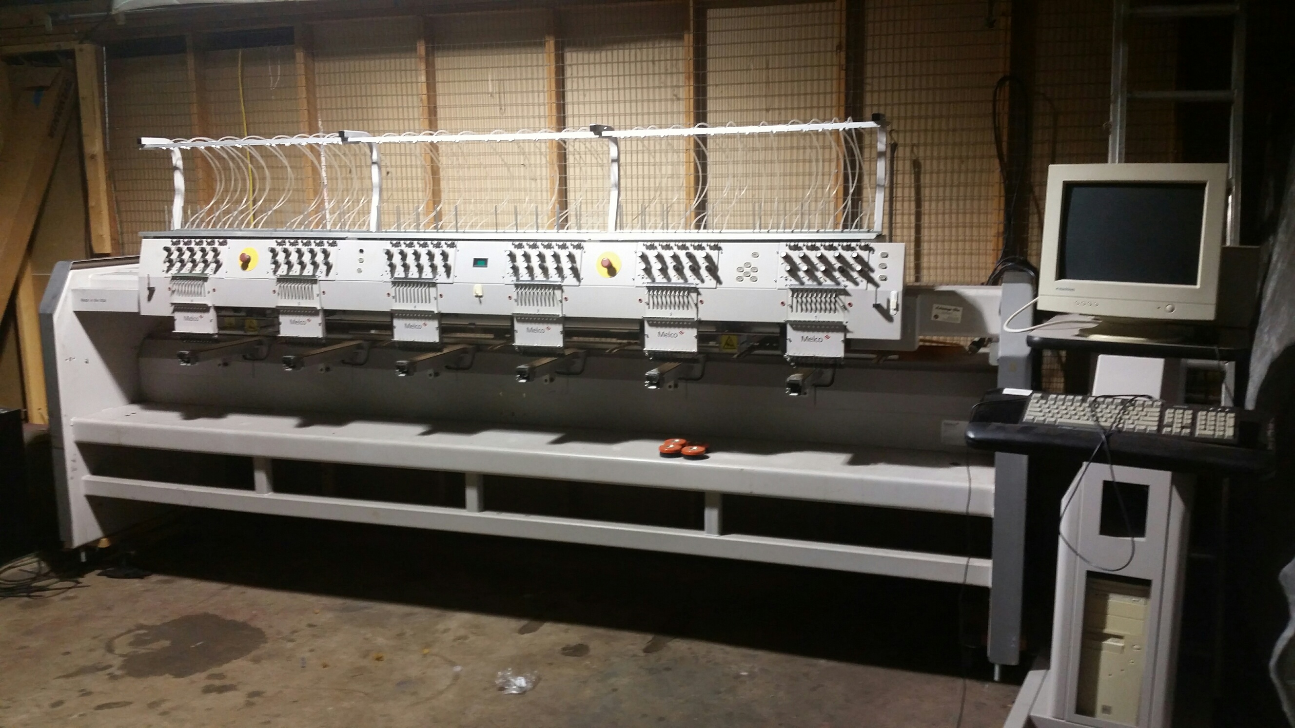 Melco 6 head embroidery machine