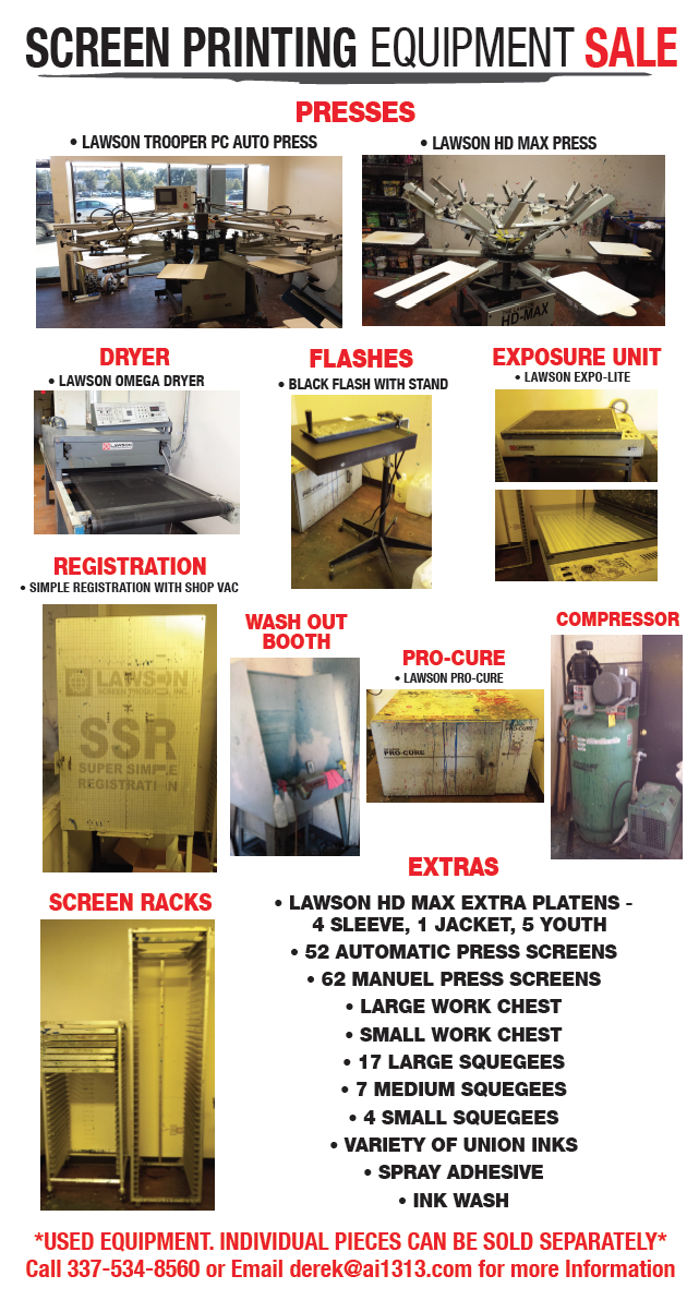 Screen Printing Equipment SALE
