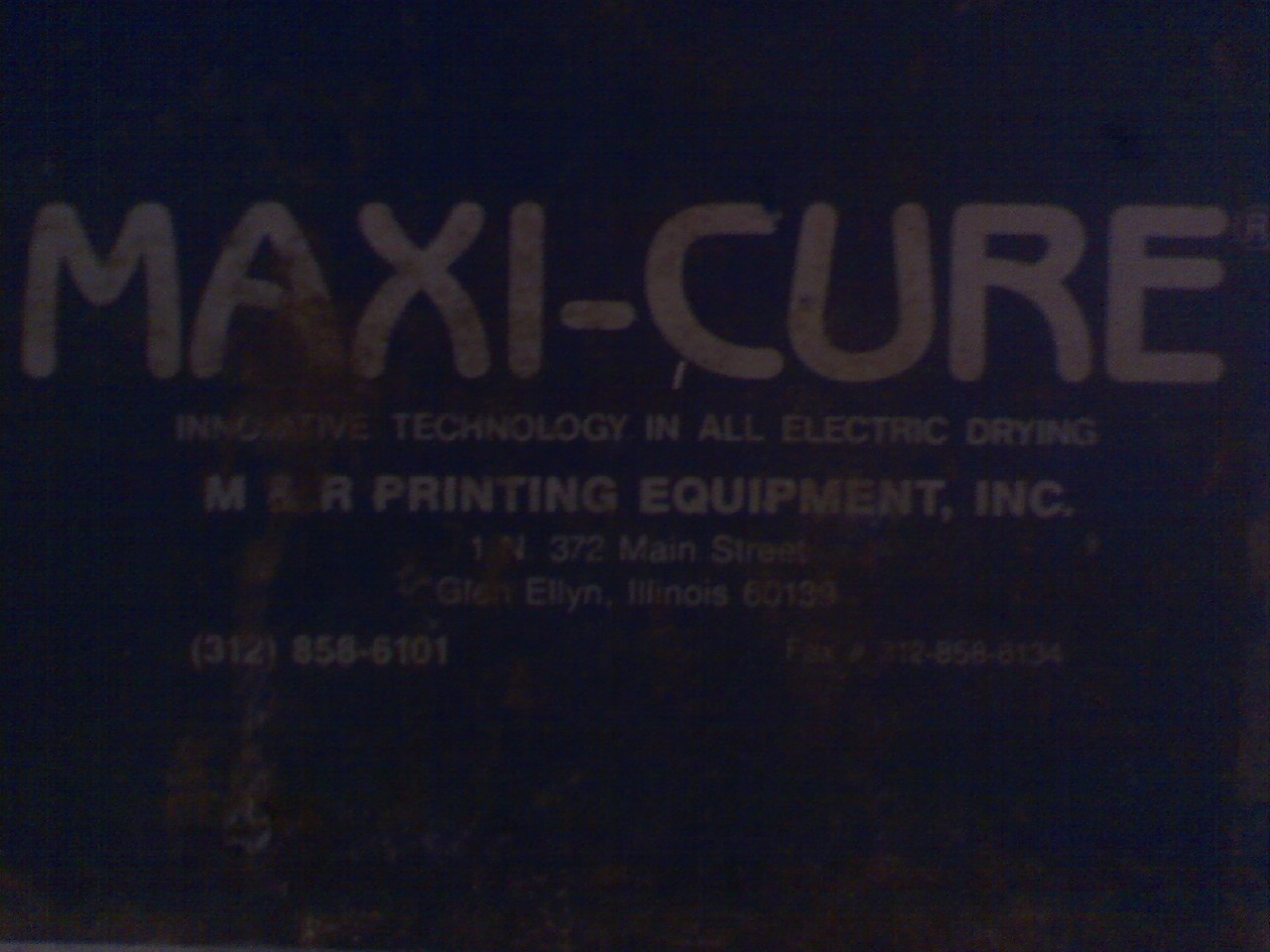 M&R Maxi Cure dryer for sale in Atlanta, GA-name.jpg