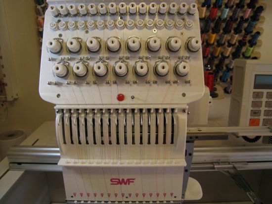 swf 15 needle embroidery machine barely used with hoops swf 15 needle embroidery machine barely used with hoops
