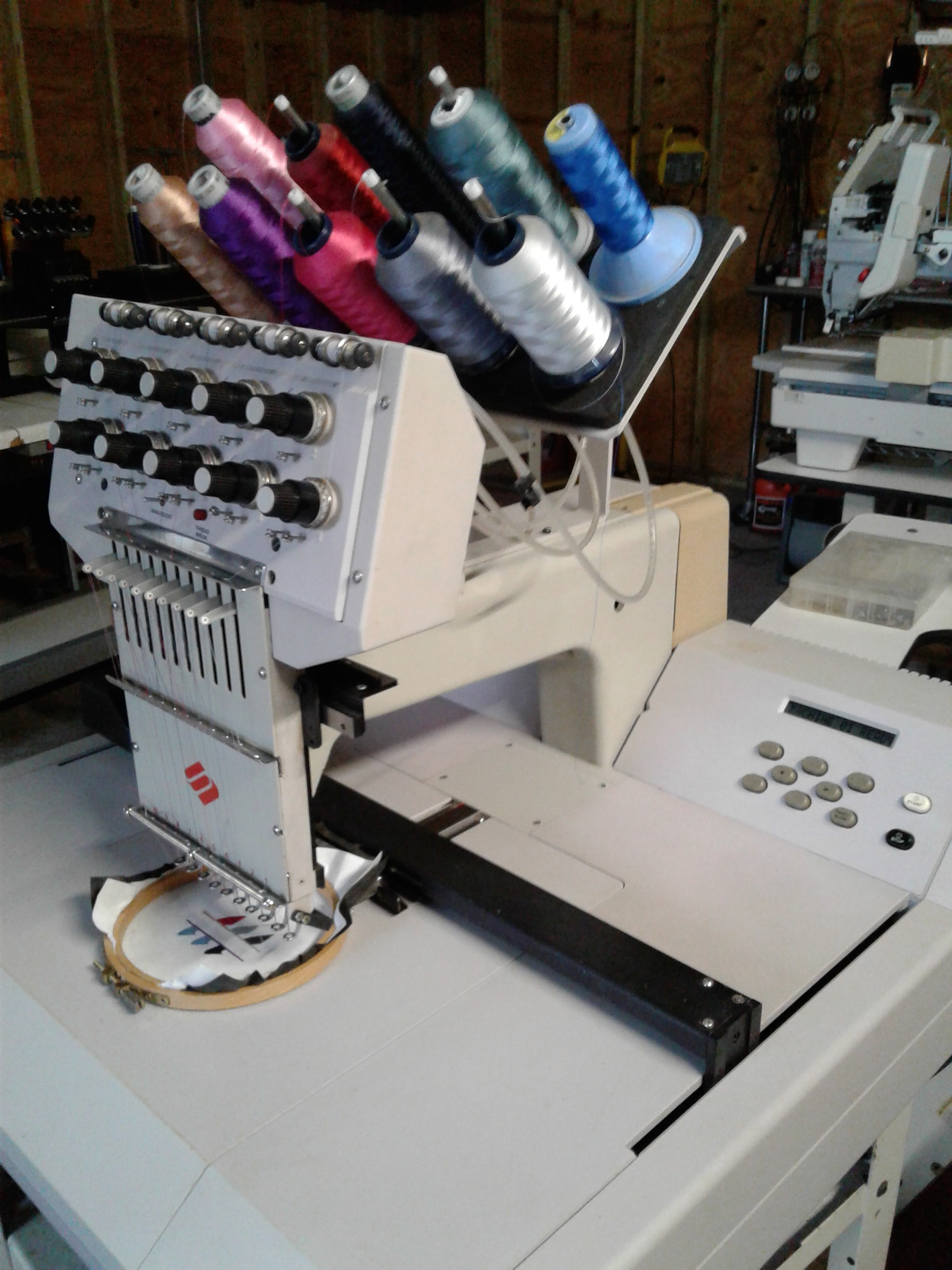 Melco EMC10T commercial embroidery machine w/ EXTRAS