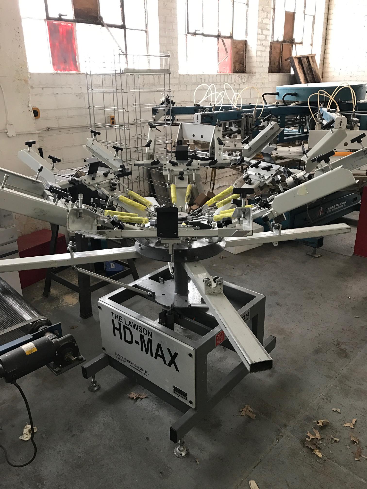 Screen printing Press and tunnel dryer