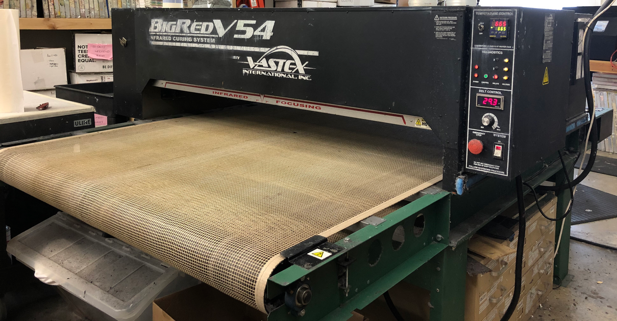 VASTEX DRYER BIG RED V 54 INCH WIDE TEXTILE SCREEN PRINTING HEATER