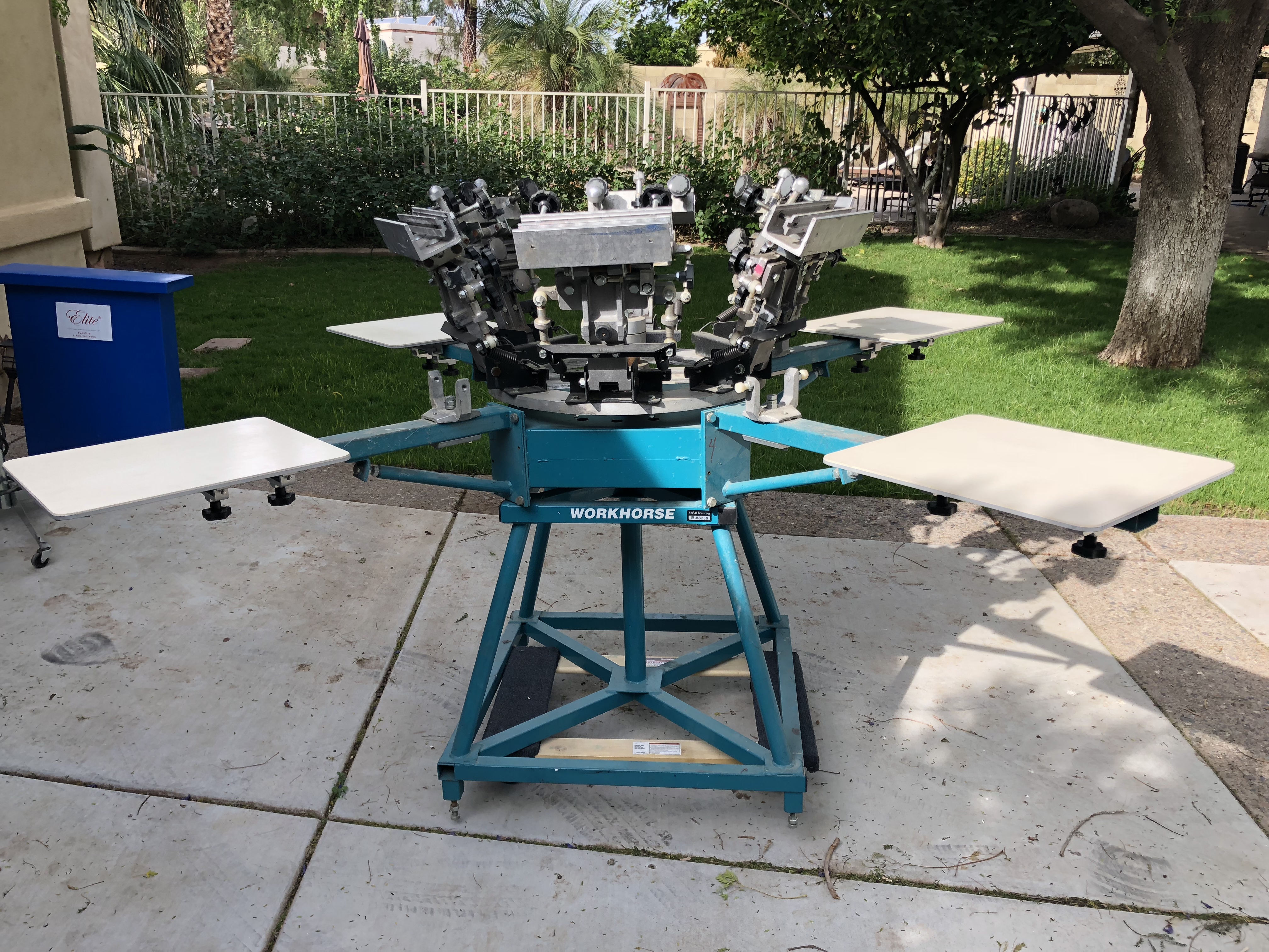 6 Color 4 Station Workhorse screen printing press and more