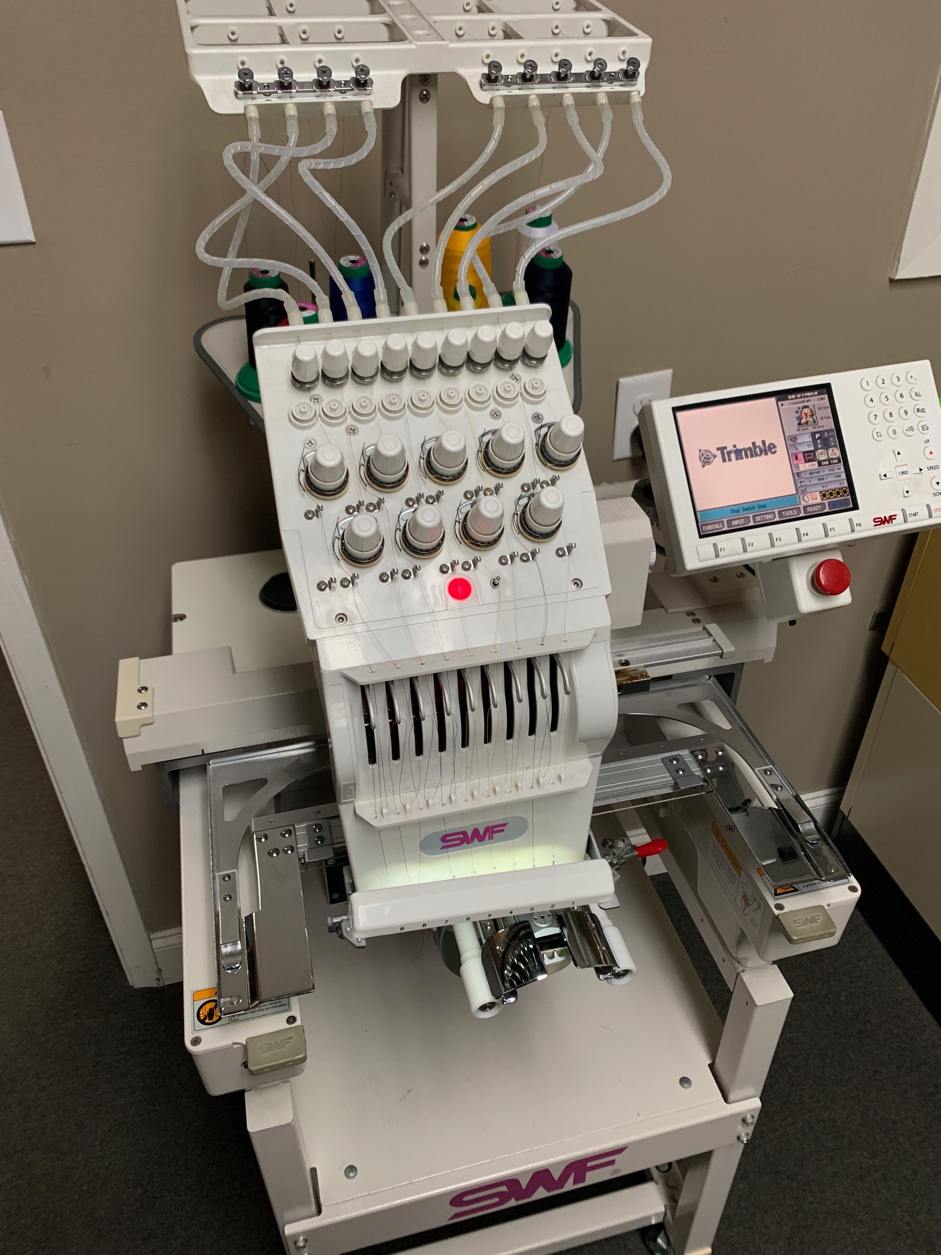 swf 15 needle embroidery machine bearly used