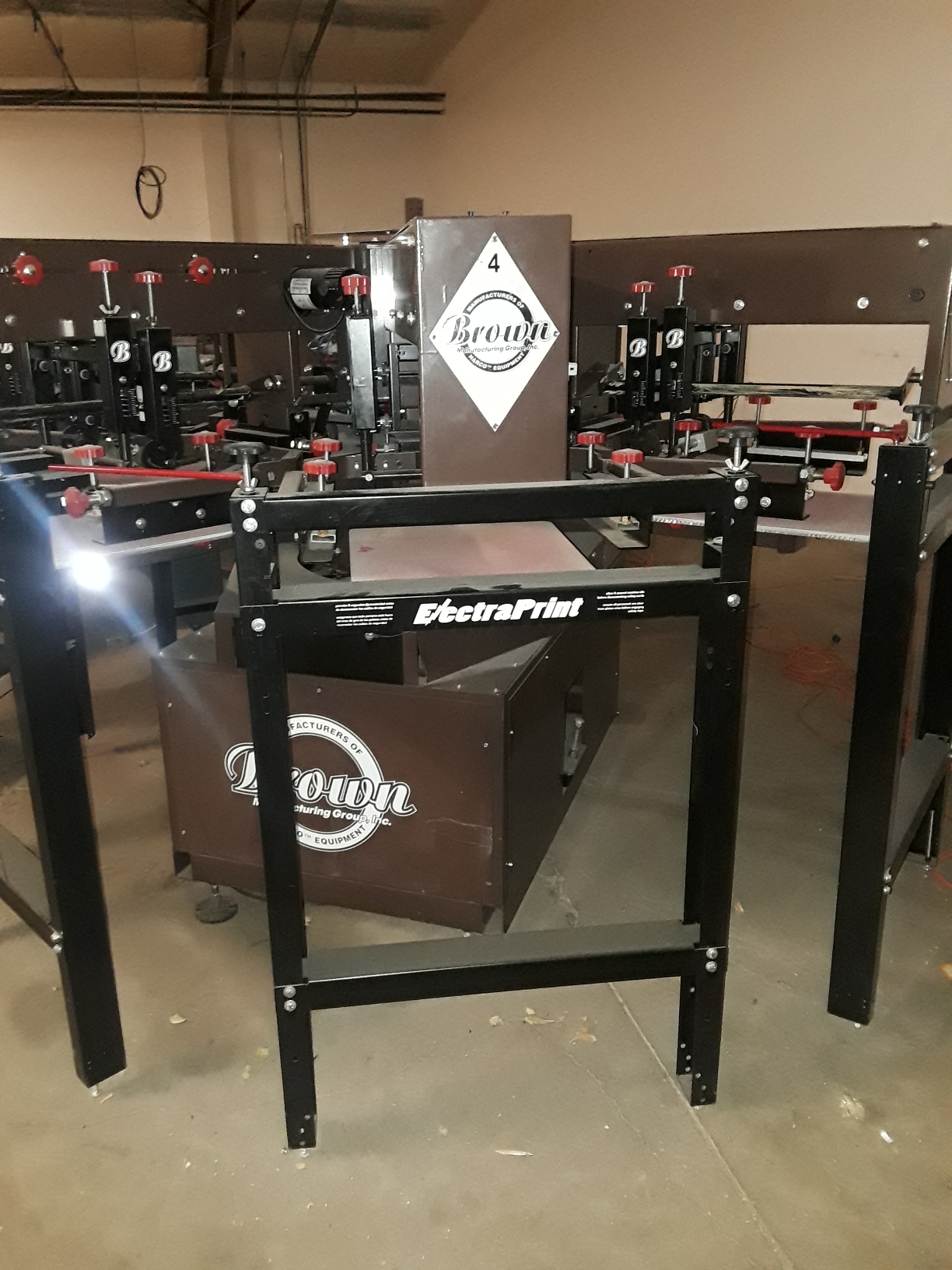 Used Brown Electric 6 Color Screen Printing Machine
