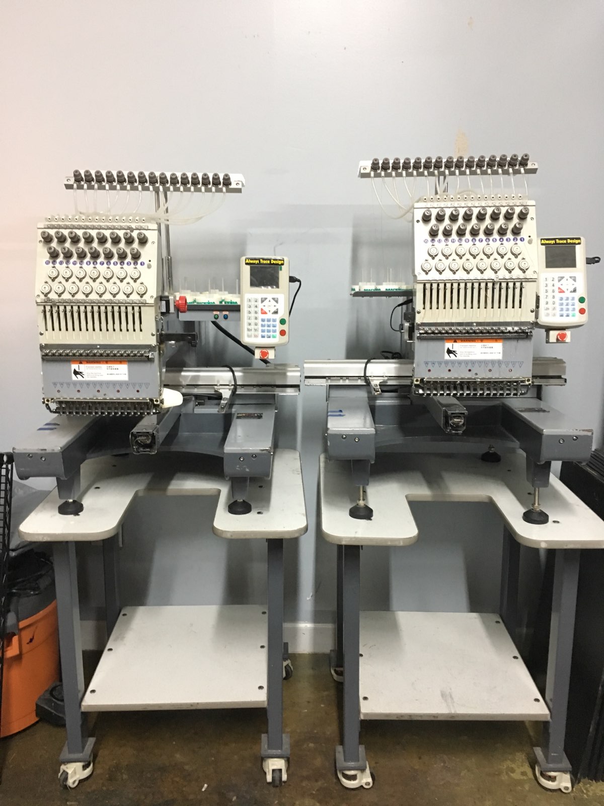 2 Avance 1501 Embroidery Machines