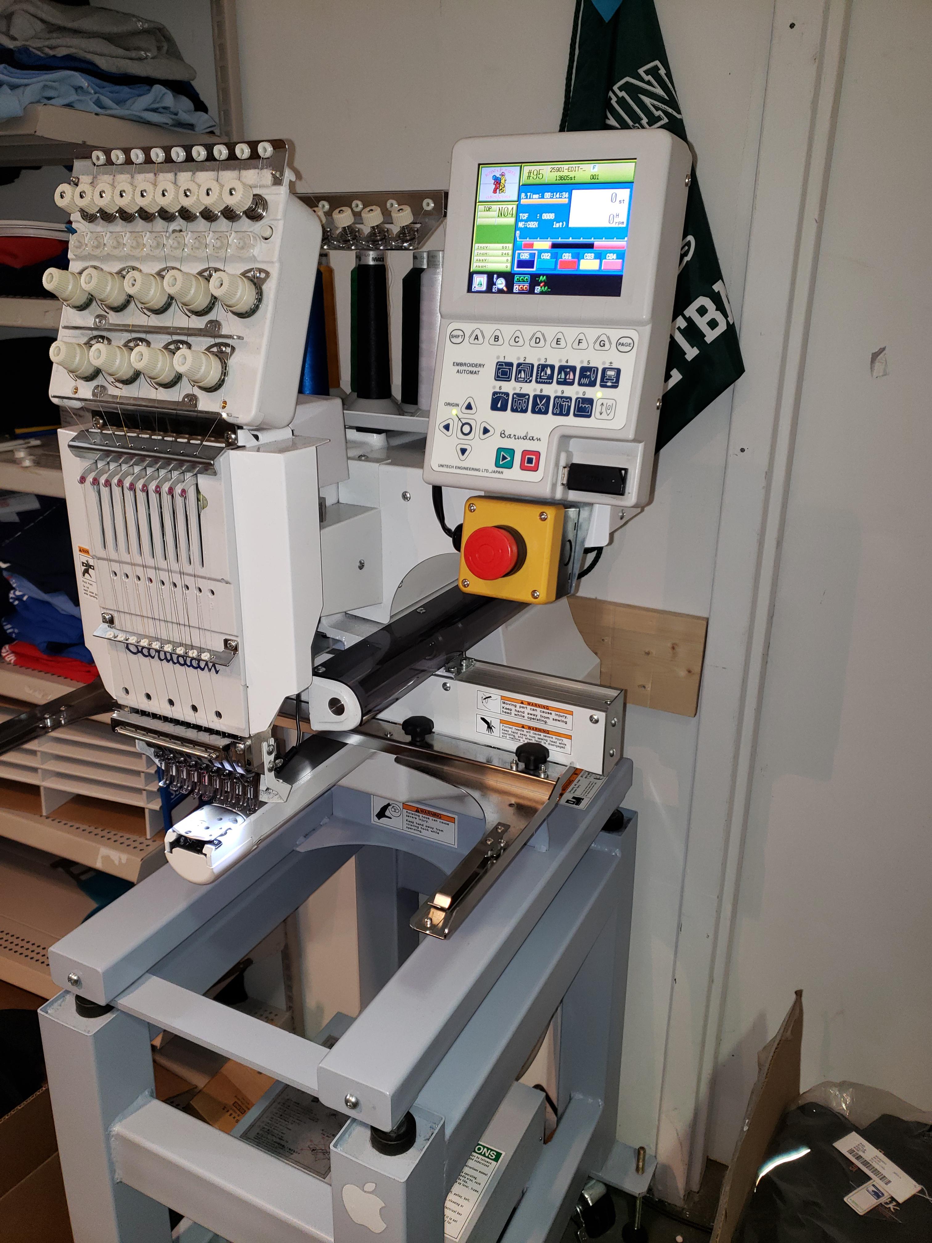 2016 Barudan 9 Needle Embroidery Machine Excellent Condition!