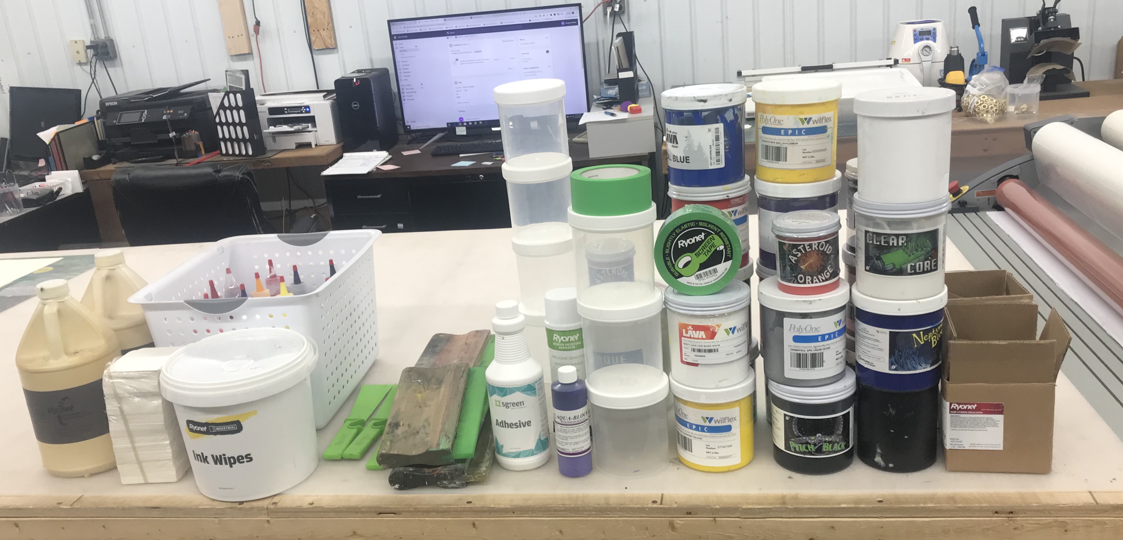 6 color 4 station Screen Printing Setup