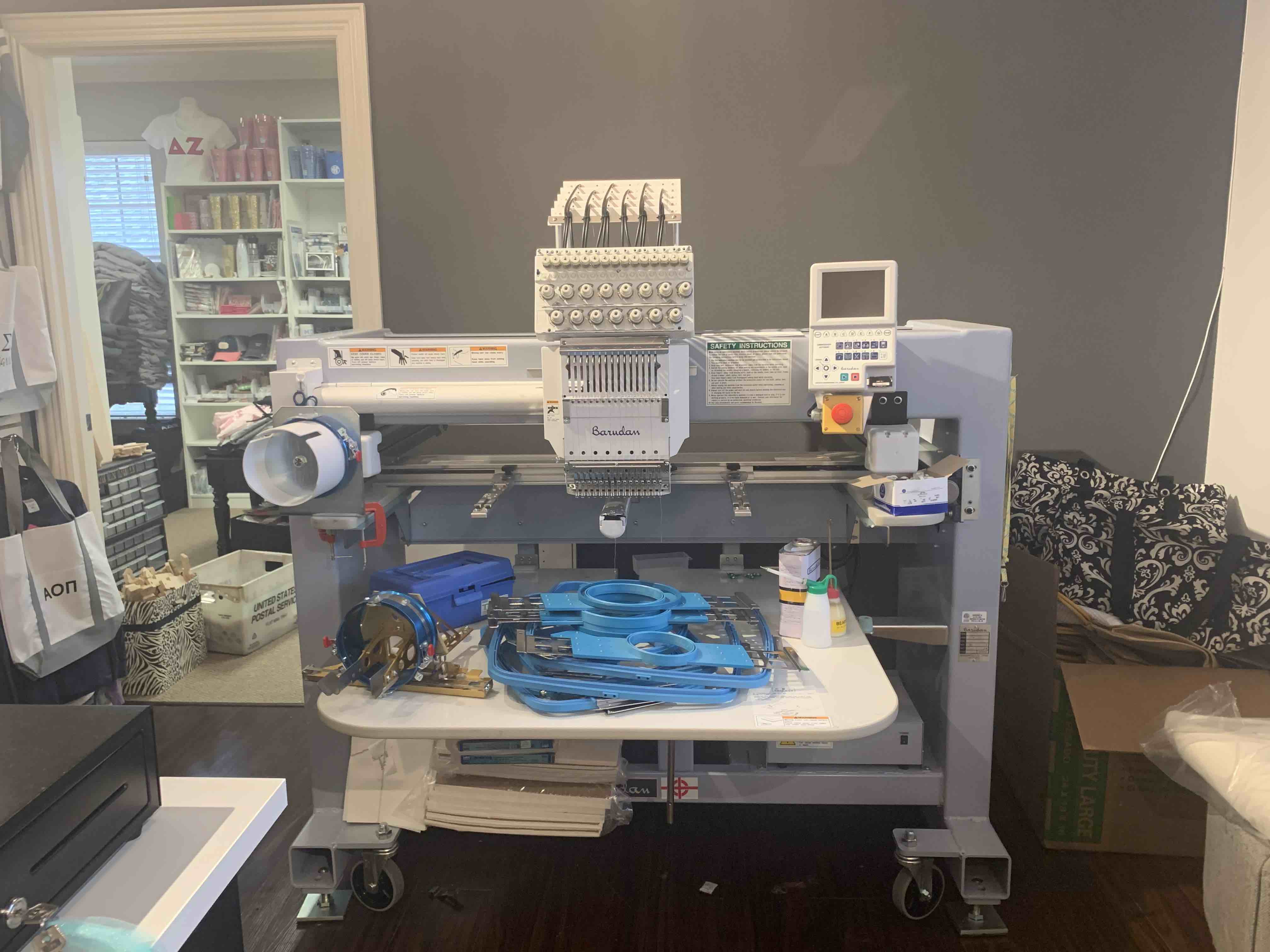 Barudan 1Head 15 Needle Embroidery Machine 16,500 (2019 machine