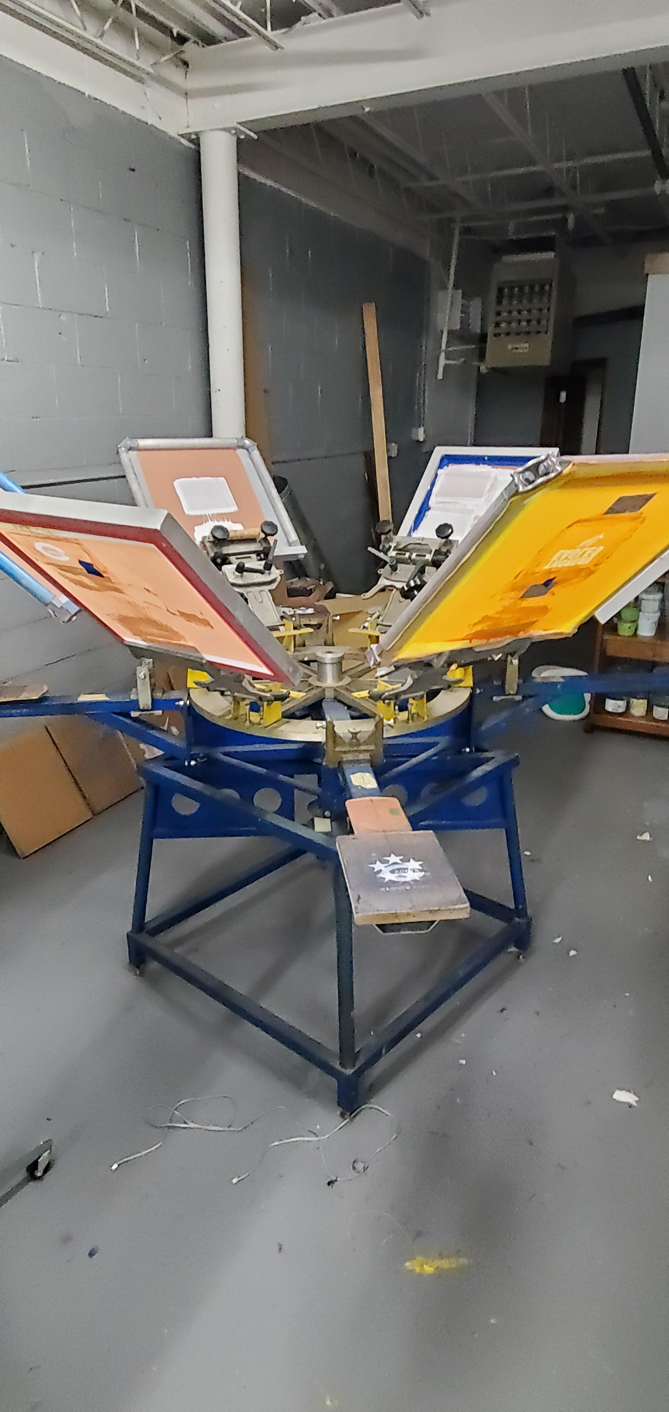 Riley Hopkins Screen Printing Set Ups.