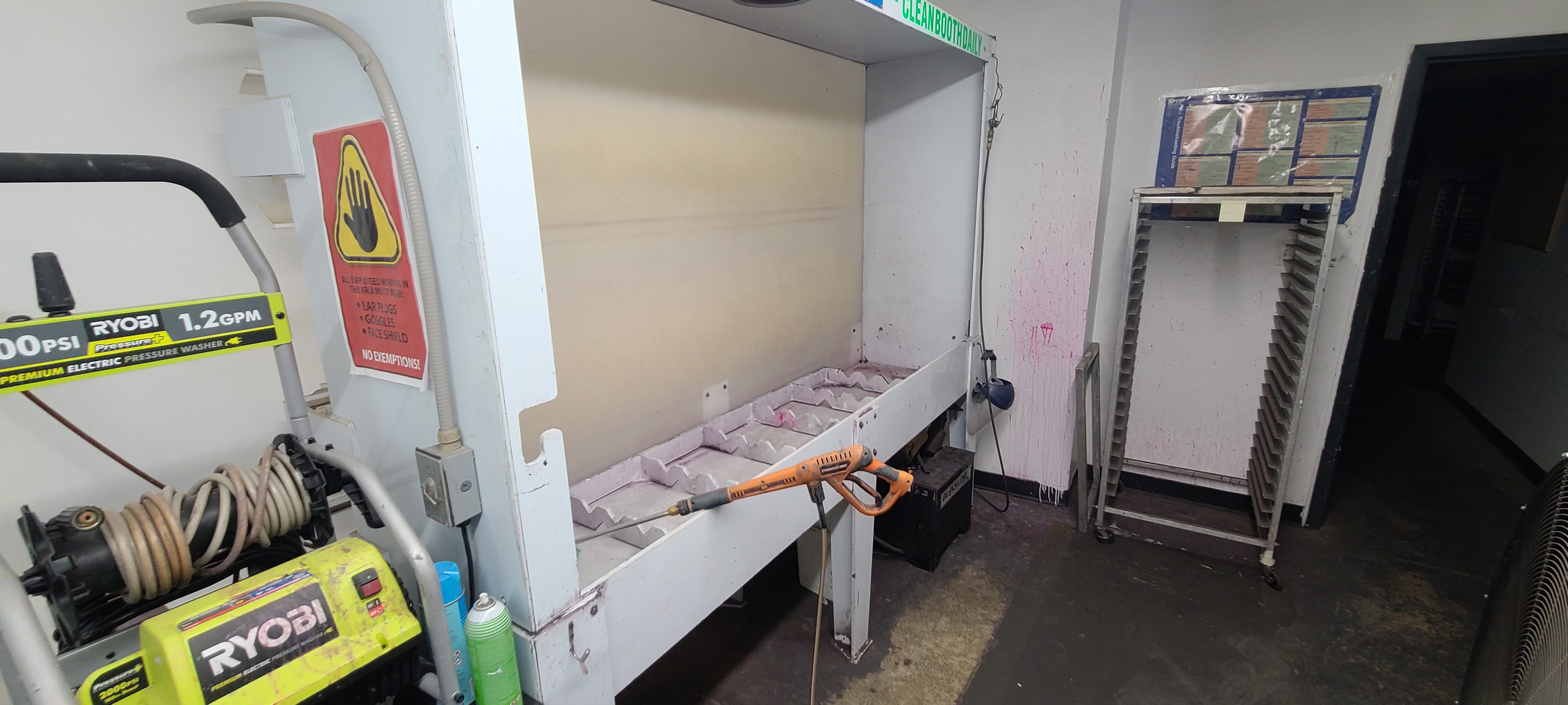 Screen Printing Shop Equipment Carts, Sink, Pressure Washer