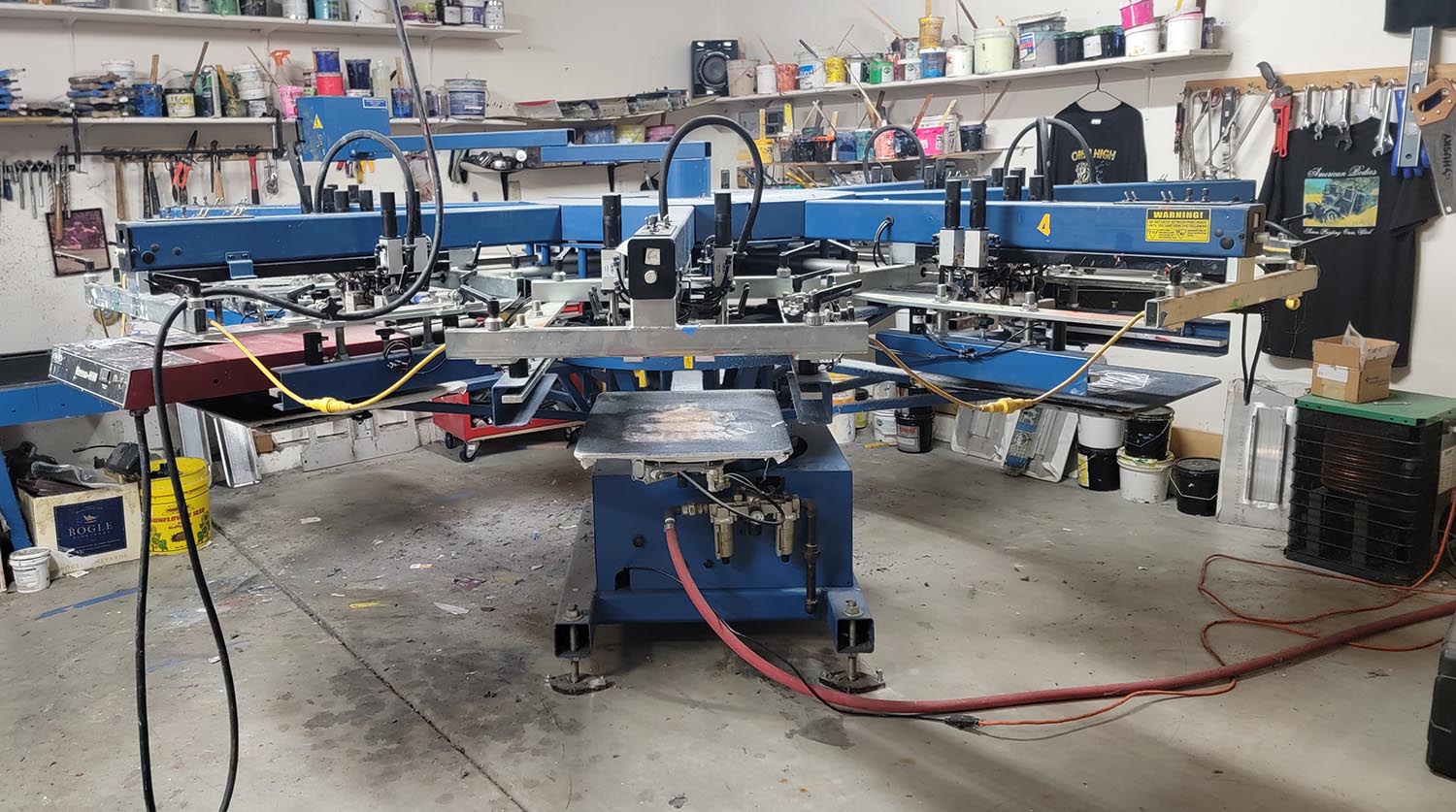 M&R Screen Printing Presses Diamond Back 7 Color 8 Station & Sidewinder
